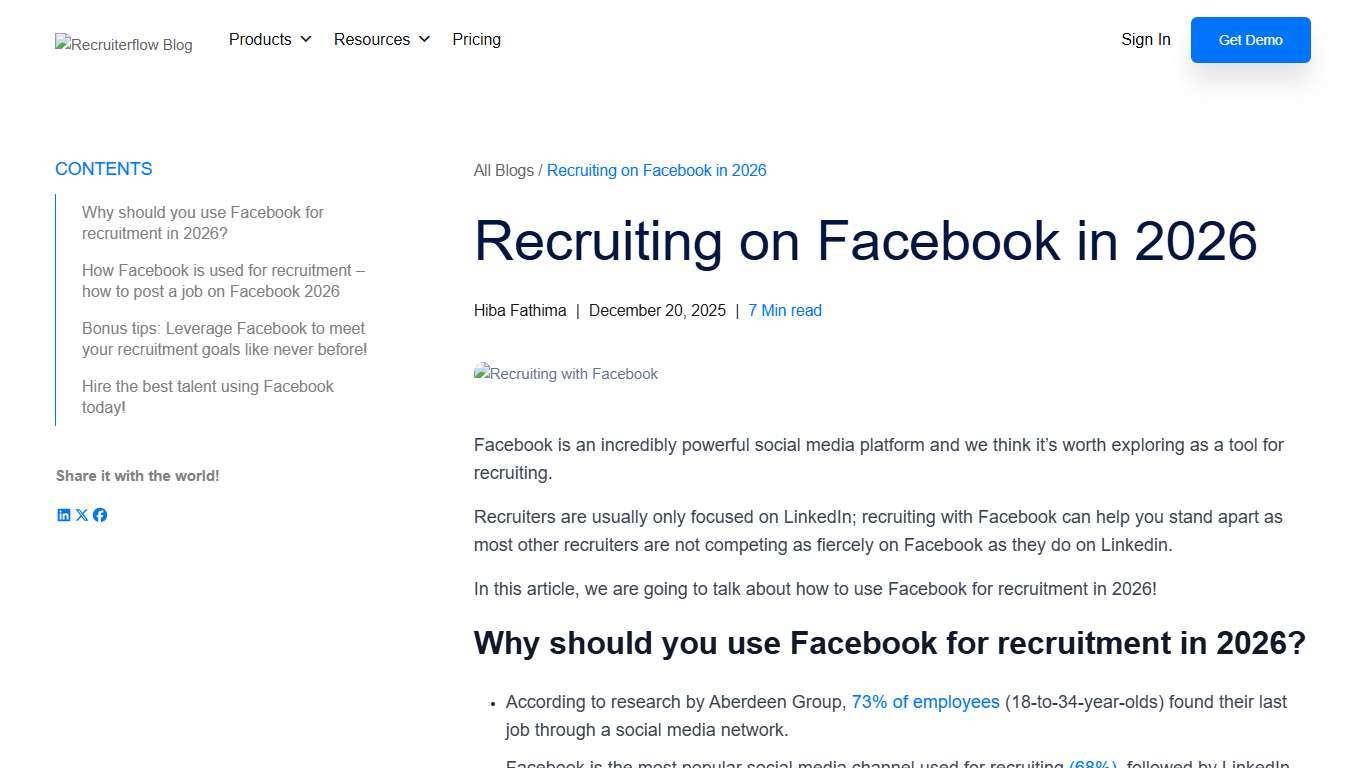 Recruiting on Facebook in 2026 - Recruiterflow Blog