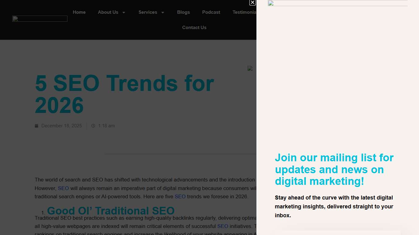 5 SEO Trends for 2026 - RW Digital - Vancouver Digital Marketing Agency